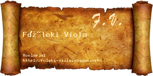 Füleki Viola névjegykártya